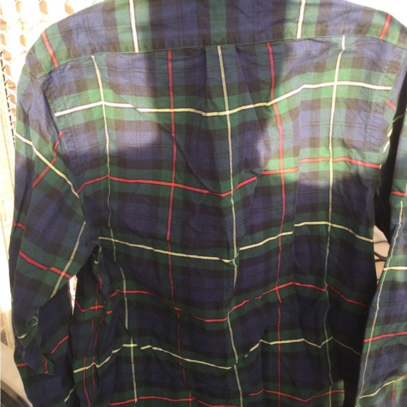 Ralph Lauren Classic Fit Button Down- Blue, Red, Yellow, Green Plaid - Picture 4 of 6